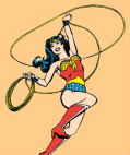 drawing of Wonder Woman holding her Lasso of Truth