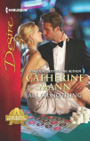 image of Book cover for All of Nothing by Catherine Mann, showing a man in tuxedo holding a woman in an evening gown who is sitting on a gambling table.